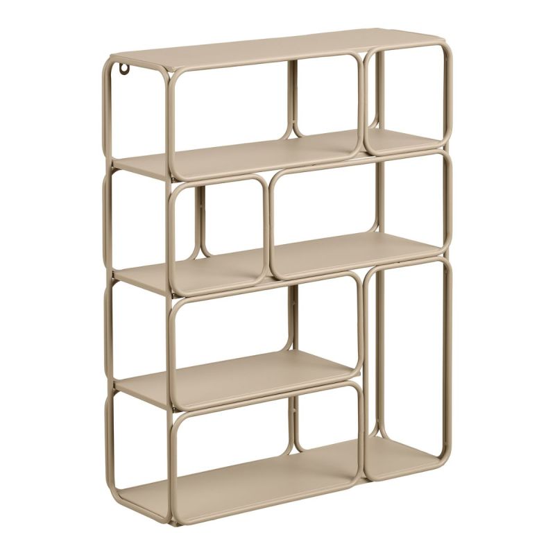 Etagère murale design en métal laqué beige - LACIA