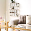 Etagère murale design en métal laqué beige - LACIA