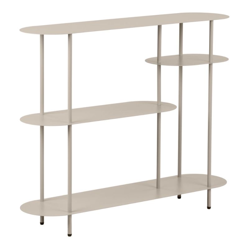 Etagère 4 plateaux arrondis et asymétrique en métal laqué sable- ELYAG
