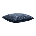 Coussin déhoussable 45x45cm motifs reliefs velours polyester bleu marine - YOLIS