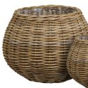 Lot de 2 paniers décoratifs en rotin naturel tressé - MALEK