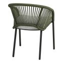 Lot de 2 fauteuils de jardin vert en acier et corde - NOALIA