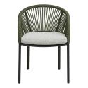 Lot de 2 fauteuils de jardin vert en acier et corde - NOALIA