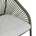 Lot de 2 fauteuils de jardin vert en acier et corde - NOALIA
