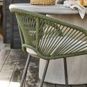 Lot de 2 fauteuils de jardin vert en acier et corde - NOALIA