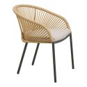 Lot de 2 fauteuils de jardin beige en acier et corde - NOALIA