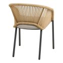 Lot de 2 fauteuils de jardin beige en acier et corde - NOALIA