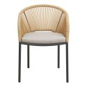 Lot de 2 fauteuils de jardin beige en acier et corde - NOALIA