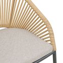 Lot de 2 fauteuils de jardin beige en acier et corde - NOALIA