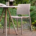 Lot de 4 chaises de jardin empilables en polypropylène beige - MAZALINE