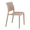 Lot de 4 chaises de jardin empilables en polypropylène beige - MAZALINE
