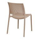 Lot de 4 chaises de jardin empilables en polypropylène beige - MAZALINE