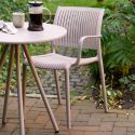 Lot de 4 fauteuils de table de jardin en polypropylène beige - MAZALINE