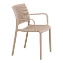 Lot de 4 fauteuils de table de jardin en polypropylène beige - MAZALINE