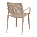 Lot de 4 fauteuils de table de jardin en polypropylène beige - MAZALINE