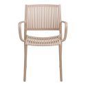 Lot de 4 fauteuils de table de jardin en polypropylène beige - MAZALINE
