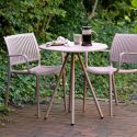 Lot de 4 fauteuils de table de jardin en polypropylène beige - MAZALINE