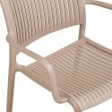 Lot de 4 fauteuils de table de jardin en polypropylène beige - MAZALINE