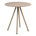 Table de jardin Ø70cm plateau en polypropylène pieds en métal beige- MAZALINE