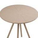 Table de jardin Ø70cm plateau en polypropylène pieds en métal beige- MAZALINE