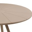 Table de jardin Ø70cm plateau en polypropylène pieds en métal beige- MAZALINE