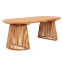 Table de jardin ovale 200cm en teck massif pieds ajourés - LIRICIA