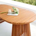 Table de jardin ovale 200cm en teck massif pieds ajourés - LIRICIA