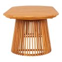 Table de jardin ovale 200cm en teck massif pieds ajourés - LIRICIA