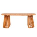 Table de jardin ovale 200cm en teck massif pieds ajourés - LIRICIA