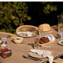 Table de jardin rectangulaire en aluminium plateau polyéthylène aspect bois - ABELINA