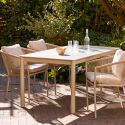 Table de jardin rectangulaire 160cm en aluminium plateau céramique - LUCIDIA