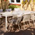 Table de jardin rectangulaire 200cm en aluminium plateau céramique - LUCIDIA