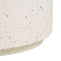 Table basse ronde en fibre d'argile blanche et aspect terrazzo - FIBRALYS