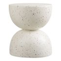 Table d'appoint en fibre d'argile blanche et aspect terrazzo - FIBRALYS