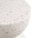Table d'appoint en fibre d'argile blanche et aspect terrazzo - FIBRALYS
