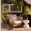 Table d'appoint en fibre d'argile blanche et aspect terrazzo - FIBRALYS