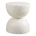 Table d'appoint en fibre d'argile blanche et aspect terrazzo - FIBRALYS