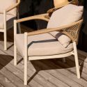 Salon de jardin complet tables gigogne en aluminium et polyéthylène aspect bois - ABELINA
