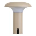 Lampe à poser extérieure rechargeable en polypropylène beige et blanc - RAMSEY