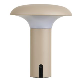 Lampe à poser extérieure rechargeable en polypropylène beige et blanc - RAMSEY