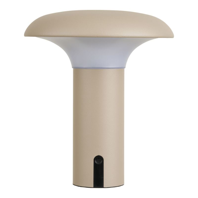 Lampe à poser extérieure rechargeable en polypropylène beige et blanc - RAMSEY