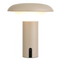 Lampe à poser extérieure rechargeable en polypropylène beige et blanc - RAMSEY