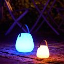 Lampe de jardin rechargeable forme oeuf Ø21cm en polyéthylène avec anse - DERBIA