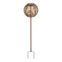 Lampe solaire à planter imitation rotin tige en métal beige - CARMITA