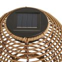 Lampe solaire à planter imitation rotin tige en métal beige - CARMITA