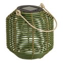 Lanterne solaire en imitation rotin vert Ø15cm - CARMEN