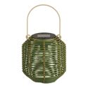Lanterne solaire en imitation rotin vert Ø15cm - CARMEN