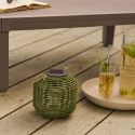 Lanterne solaire en imitation rotin vert Ø15cm - CARMEN