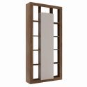 Colonne 1 porte avec encadrement 11 niches beige et aspect bois finition Mercure - LIMANI