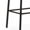 Lot de 2 tabourets de bar H65cm en bois naturel pied en métal noir - BAHIA